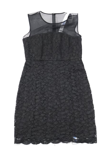 DVF Nisha-Kleid aus schwarzer Spitze mit ärmelloser Illusion - Image 1
