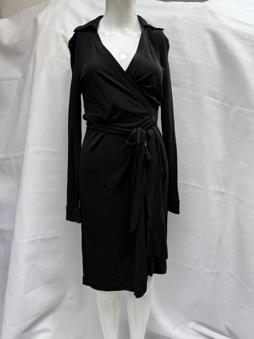 Diane Von Furstenberg Pre-owned V-Ausschnitt knielanges Kleid aus Viskose - Schwarz - Image 5