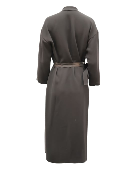 Vince Wickelkleid mit Kunstledergürtel aus schwarzem Polyester - Image 2
