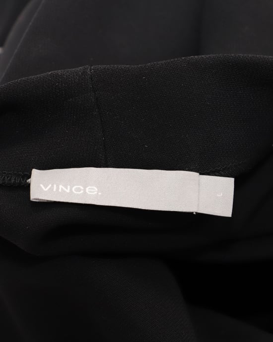 Vince Wickelkleid mit Kunstledergürtel aus schwarzem Polyester - Image 3