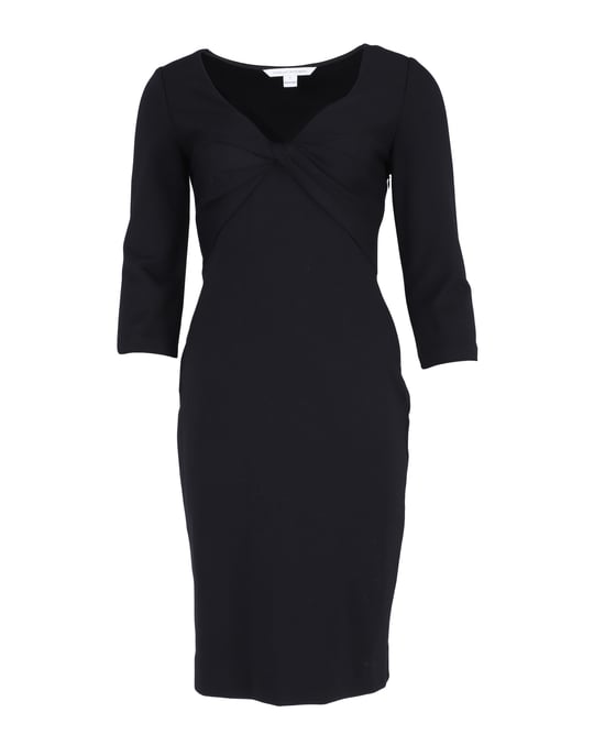 Diane von Furstenberg Razel Kleid mit Twist-Detail vorne aus schwarzer Viskose - Image 1