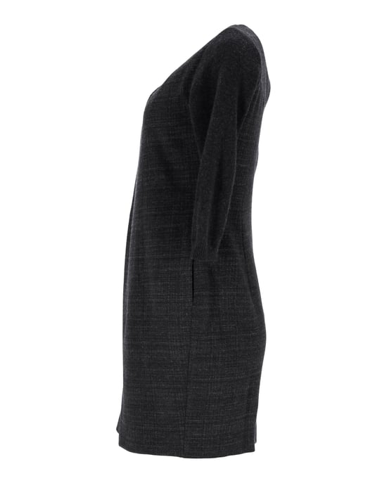 Boss By Hugo Boss – Drapiertes Kleid aus schwarzem Polyester - Image 2