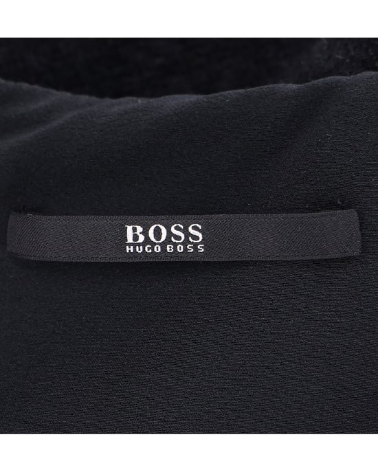 Boss By Hugo Boss – Drapiertes Kleid aus schwarzem Polyester - Image 4