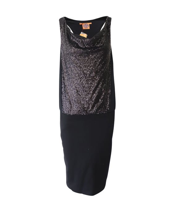 Tory Burch Racerback-Kleid aus schwarzem Pailletten-Polyester - Image 1