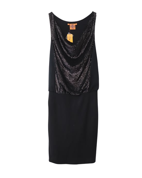 Tory Burch Racerback-Kleid aus schwarzem Pailletten-Polyester - Image 5