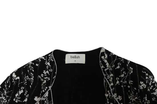 Ba&Sh Waist-tie Kleid mit silberner Zierblende und Blumenmuster aus Viskose - Schwarz - Image 4