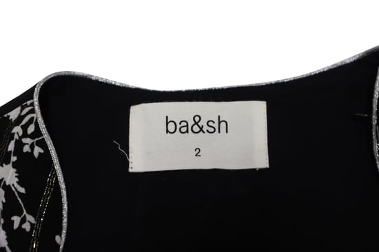 Ba&Sh Waist-tie Kleid mit silberner Zierblende und Blumenmuster aus Viskose - Schwarz - Image 5