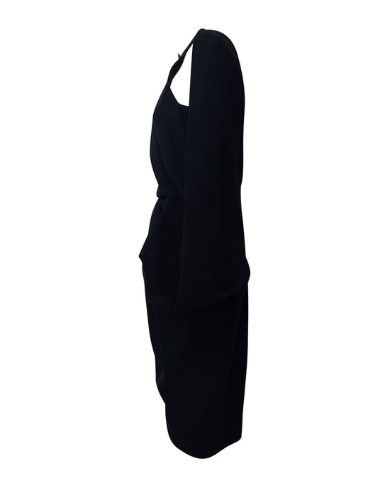 Balenciaga Cape-Kleid mit tiefem Rückenausschnitt aus schwarzem Polyester - Image 2
