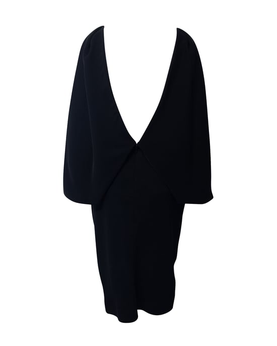 Balenciaga Cape-Kleid mit tiefem Rückenausschnitt aus schwarzem Polyester - Image 3