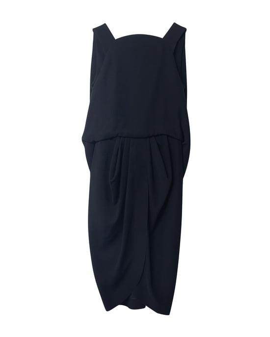 Balenciaga Cape-Kleid mit tiefem Rückenausschnitt aus schwarzem Polyester - Image 4