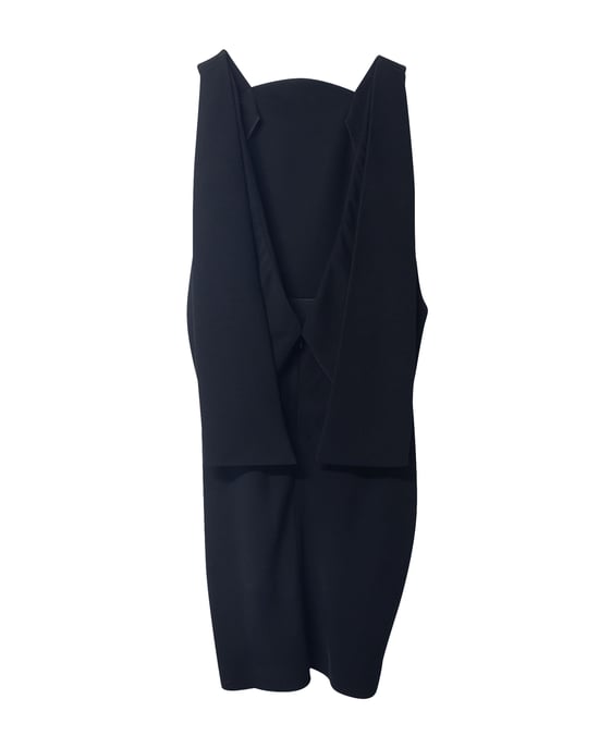 Balenciaga Cape-Kleid mit tiefem Rückenausschnitt aus schwarzem Polyester - Image 5
