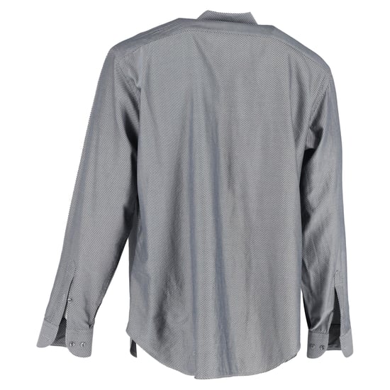 Giorgio Armani Diagonal Gestreiftes Langarmhemd aus grauer Baumwolle - Image 3