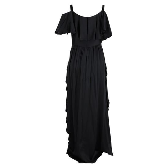 Temperley London schulterfreies Maxikleid mit Rüschen aus schwarzem Acetat - Image 2