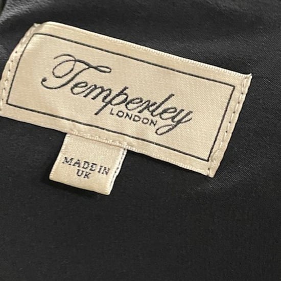 Temperley London schulterfreies Maxikleid mit Rüschen aus schwarzem Acetat - Image 4