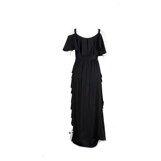 Temperley London schulterfreies Maxikleid mit Rüschen aus schwarzem Acetat - Image 6