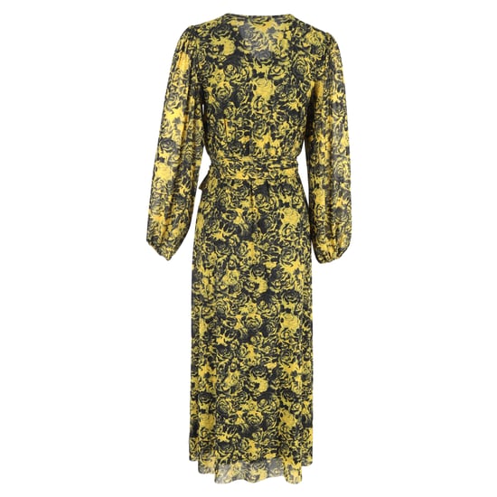 Ganni Midi-Wickelkleid aus bedrucktem Mesh in Gelb Polyamid - Image 3