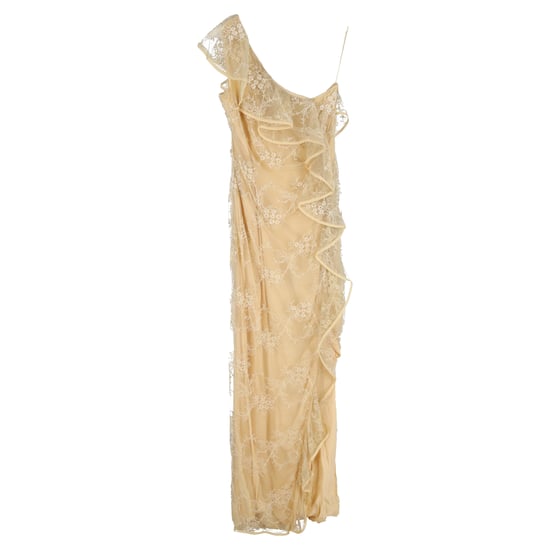 Valentino Maxikleid mit Spitzenrüschen in Gelb aus Polyester - Image 1