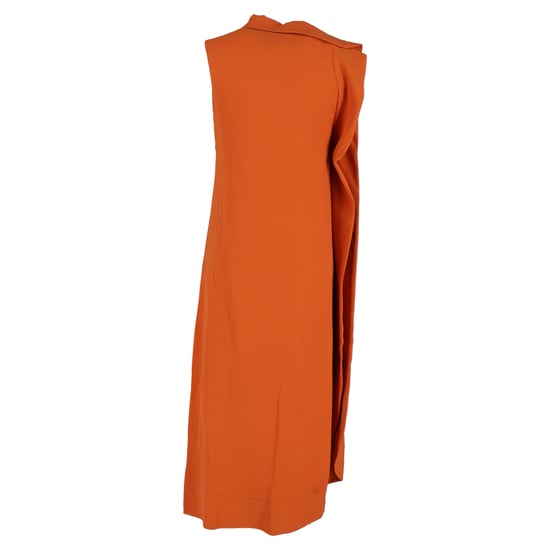 Valentino Midi-Kleid mit asymmetrischem Zelt-Schnitt aus orangefarbener Seide - Image 3