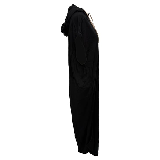 Rick Owens Edfu Kapuzen-Maxikleid aus schwarzer Baumwolle - Image 2