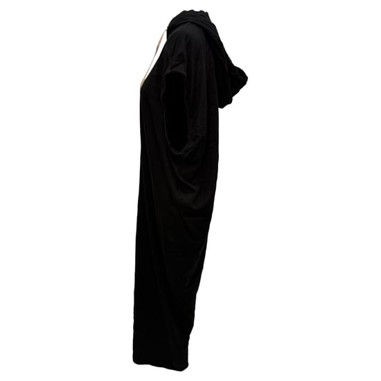 Rick Owens Edfu Kapuzen-Maxikleid aus schwarzer Baumwolle - Image 3
