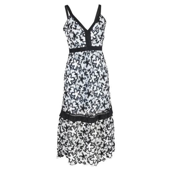 Selbstporträt Monochrome Guipure-Spitzen-Overlay ärmelloses Midi-Kleid aus mehrfarbigem Polyester - Image 1