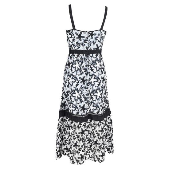 Selbstporträt Monochrome Guipure-Spitzen-Overlay ärmelloses Midi-Kleid aus mehrfarbigem Polyester - Image 3