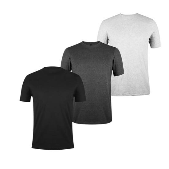 Donnay - T-Shirt für Herren, Rundhalsausschnitt (3er-Pack) (Grau meliert/Holzkohle-Mergel/Schwarz) - Image 1