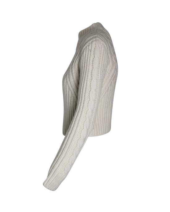 Sandro Paris Zalina Rollkragenpullover aus cremefarbener Wolle - Image 3