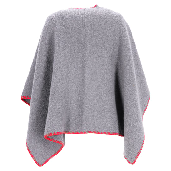 Rick Owens Poncho mit Ziernähten aus grauer Wolle - Image 3