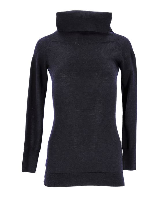 Iris & Ink Rollkragenpullover aus marineblauer Wolle - Image 1