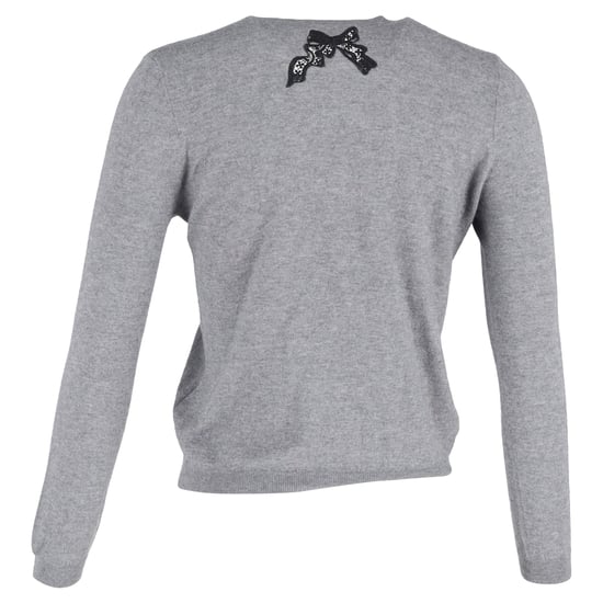 RED Valentino Strickjacke mit Knöpfen aus grauer Wolle - Image 3