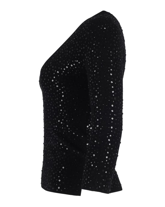 Paillettenbesetzter Pullover aus schwarzer Viskose von Michael Kors Collection - Image 2