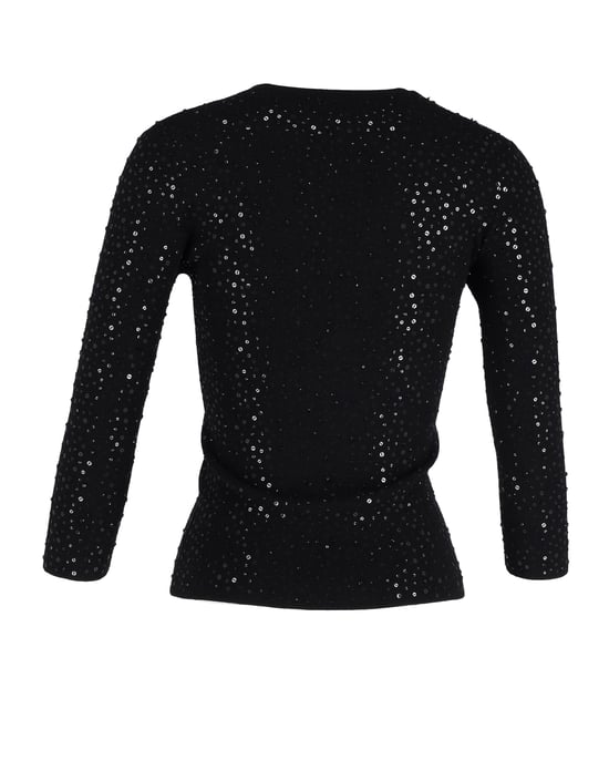Paillettenbesetzter Pullover aus schwarzer Viskose von Michael Kors Collection - Image 3