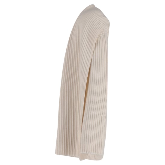 Theory Rippstrick-Cardigan mit offenem Schnitt in Cremewolle - Image 2