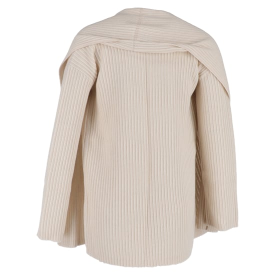 Theory Rippstrick-Cardigan mit offenem Schnitt in Cremewolle - Image 3
