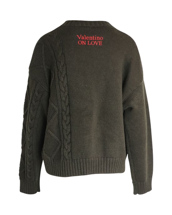 Valentino Garavani I Breathe Your Love Pullover aus Schurwolle - Grün - Image 3