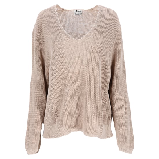 Acne Studios Strickpullover mit Rundhalsausschnitt aus braunem Leinen - Image 1