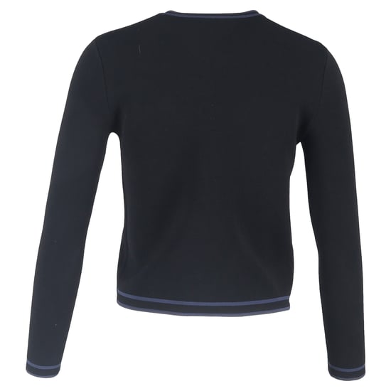 Tory Burch Kendra Cardigan mit Knopfleiste und Logo aus schwarzer Wolle - Image 3