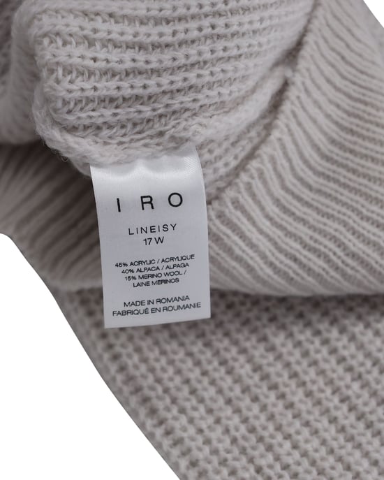 Iro Lineisy Rippstrickpullover mit kalten Schultern in Hellbeige Acryl - Image 5