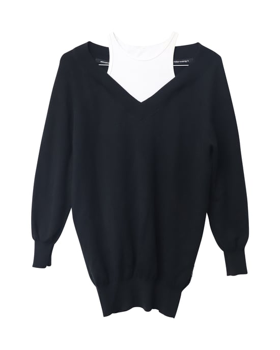 Alexander Wang Lagenpulloverkleid aus schwarzer Merinowolle - Image 4