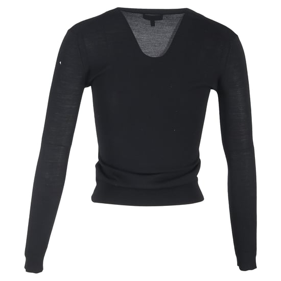 Schwarze Strickjacke mit V-Ausschnitt und Knöpfen von Theory aus Wolle - Image 3