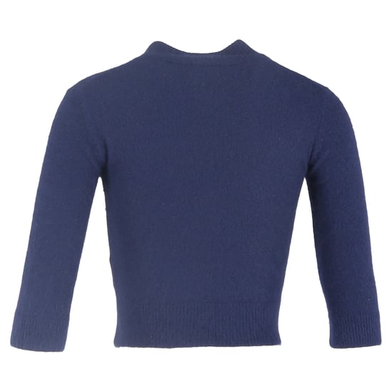 Mulberry Kurzarm-Strickjacke mit Knöpfen aus blauer Wolle - Image 3