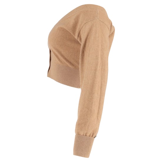Alexander Wang Transparenter, kurzer Cardigan mit Passe aus brauner Wolle - Image 2
