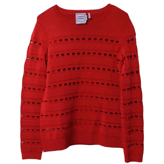 Herve Leger Stretch-Strick-Bandagenpullover aus roter Viskose - Image 5