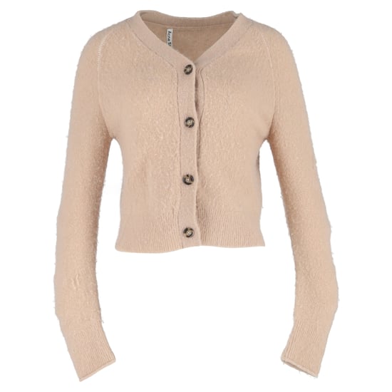 Acne Studios kastenförmiger V-Ausschnitt-Cardigan aus beigem Nylon - Image 1