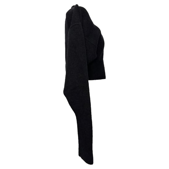 Rick Owens Batwing Klaus Zip Cardigan aus schwarzer Alpakawolle - Image 2