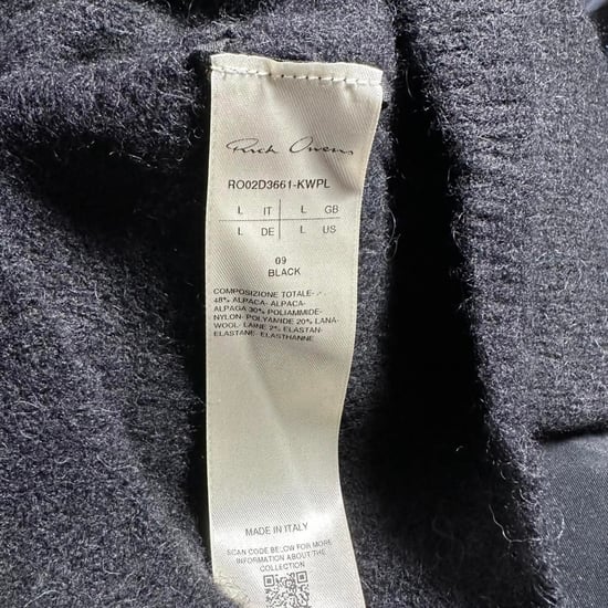Rick Owens Batwing Klaus Zip Cardigan aus schwarzer Alpakawolle - Image 5