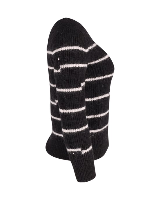 Iro Cleon Gestreifter Strickpullover aus schwarzem Acryl - Image 2