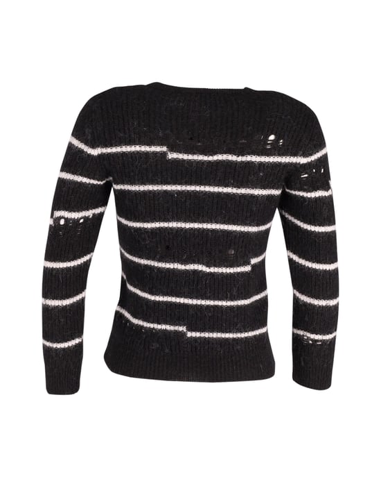 Iro Cleon Gestreifter Strickpullover aus schwarzem Acryl - Image 3