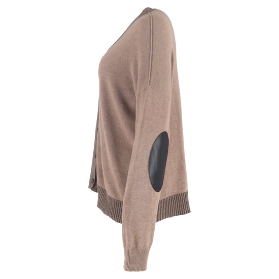 Maison Margiela Cardigan mit farblich abgesetzten Ellbogenpatches aus brauner Baumwolle - Image 2